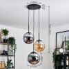 Gastor hanging light, globe light Amber, Smoke-coloured, 3-light sources