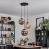 Gastor hanging light, globe light Amber, Smoke-coloured, 3-light sources