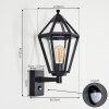 Falfosa outdoor wall light black, 1-light source, Motion sensor