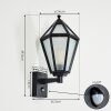 Falfosa outdoor wall light black, 1-light source, Motion sensor