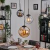 Gastor hanging light, globe light 30 cm Amber, clear, Smoke-coloured, 3-light sources