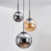 Gastor hanging light, globe light 30 cm Amber, Smoke-coloured, 3-light sources