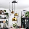 Gastor hanging light, globe light 30 cm gold, clear, 3-light sources