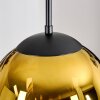 Gastor hanging light, globe light 30 cm gold, clear, 3-light sources