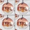 Koyoto hanging light, globe light 35 cm clear, coppery, 4-light sources