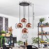 Koyoto hanging light, globe light 35 cm clear, coppery, 4-light sources