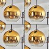 Koyoto hanging light, globe light gold, clear, 4-light sources