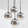 Koyoto hanging light, globe light clear, Smoke-coloured, 4-light sources