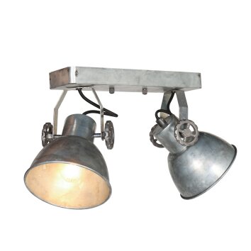 Steinhauer lights Gearmetal ceiling light, ceiling spotlight Oxidised Silver, 2-light sources