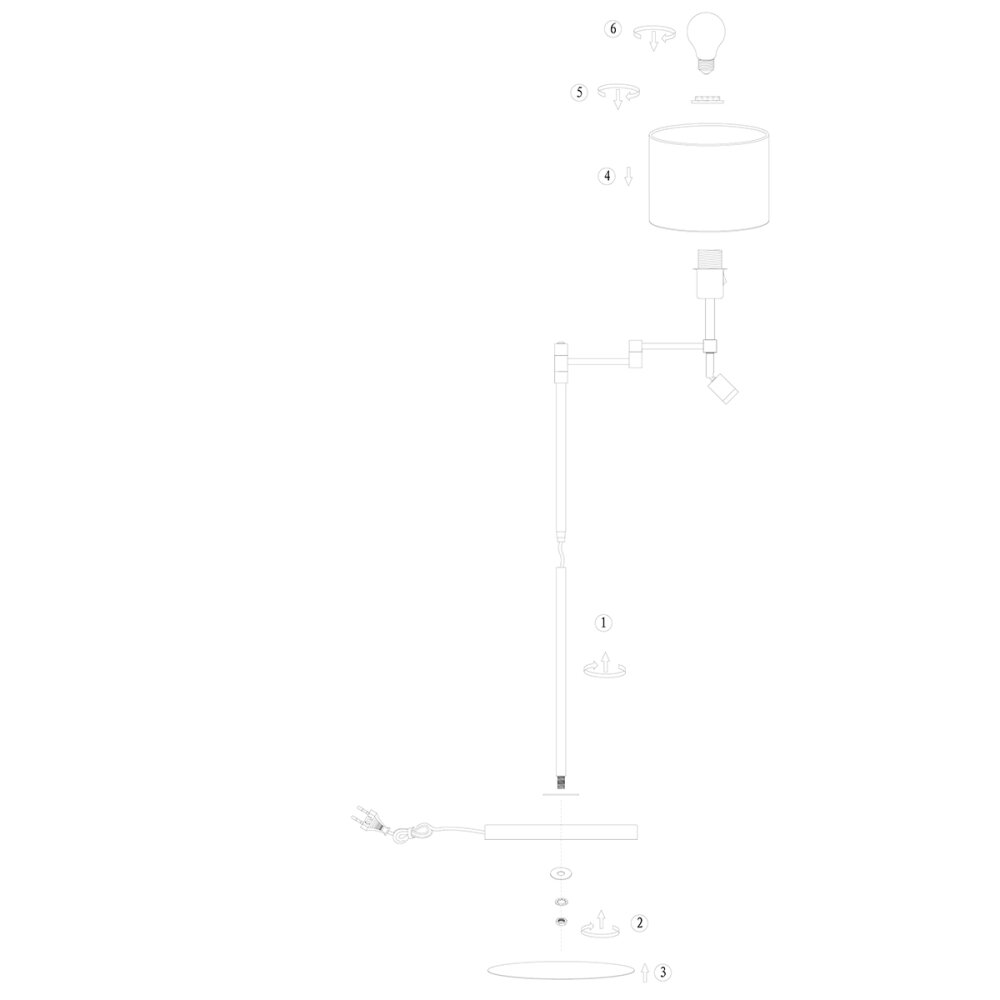 Steinhauer lights Stang floor lamp black, 1-light source