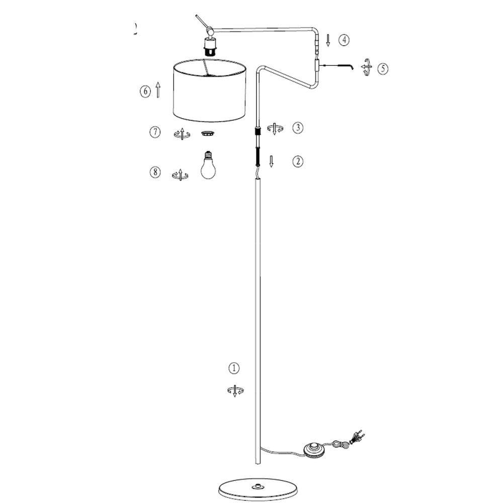 Steinhauer lights Linstrøm floor lamp black, 1-light source