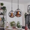 Gastor hanging light, globe light, pendant light black, 2-light sources