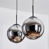 Gastor hanging light, globe light, pendant light black, 2-light sources