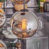 Ripoll hanging light, globe light, pendant light chrome, Smoke-coloured, 4-light sources