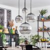 Koyoto hanging light, globe light, pendant light clear, Smoke-coloured, 4-light sources