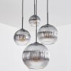 Koyoto hanging light, globe light, pendant light clear, Smoke-coloured, 4-light sources