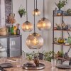 Koyoto hanging light, globe light, pendant light Amber, clear, 4-light sources