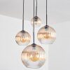 Koyoto hanging light, globe light, pendant light Amber, clear, 4-light sources