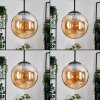 Gastor hanging light, globe light, pendant light Amber, 3-light sources