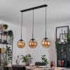 Gastor hanging light, globe light, pendant light Amber, 3-light sources