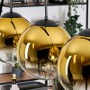 Gastor hanging light, globe light, pendant light gold, clear, 3-light sources