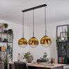 Gastor hanging light, globe light, pendant light gold, clear, 3-light sources