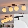 Gastor ceiling light, globe light white, 4-light sources