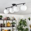 Gastor ceiling light, globe light white, 4-light sources