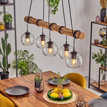 Koyoto hanging light, globe light, pendant light Ecru, black, 5-light sources