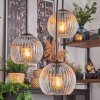 Koyoto hanging light, globe light, pendant light Amber, clear, Smoke-coloured, 4-light sources