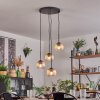 Koyoto hanging light, globe light, pendant light Amber, clear, 4-light sources