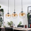 Gastor hanging light, globe light, pendant light Amber, clear, 3-light sources