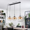 Gastor hanging light, globe light, pendant light Amber, clear, 3-light sources