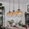 Gastor hanging light, globe light, pendant light Amber, clear, 3-light sources