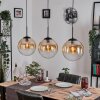 Gastor hanging light, globe light, pendant light Amber, clear, 3-light sources