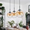 Gastor hanging light, globe light, pendant light Amber, clear, 3-light sources