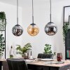 Gastor hanging light, globe light, pendant light Amber, Smoke-coloured, 3-light sources