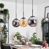 Gastor hanging light, globe light, pendant light Amber, Smoke-coloured, 3-light sources