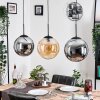 Gastor hanging light, globe light, pendant light Amber, Smoke-coloured, 3-light sources