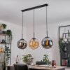 Gastor hanging light, globe light, pendant light Amber, Smoke-coloured, 3-light sources