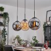 Gastor hanging light, globe light, pendant light Amber, Smoke-coloured, 3-light sources