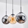 Gastor hanging light, globe light, pendant light Amber, Smoke-coloured, 3-light sources