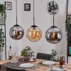 Gastor hanging light, globe light, pendant light Amber, Smoke-coloured, 3-light sources