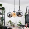 Gastor hanging light, globe light, pendant light Amber, Smoke-coloured, 3-light sources