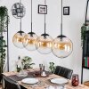 Gastor hanging light, globe light, pendant light Amber, clear, 4-light sources