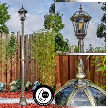 Lavajo outdoor light, lamp post, path light gold, black, 1-light source