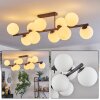 Gastor ceiling light, globe light white, 10-light sources