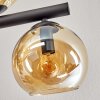 Koyoto ceiling light, globe light Amber, chrome, Smoke-coloured, 10-light sources