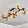 Koyoto ceiling light, globe light Amber, 10-light sources