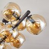 Koyoto ceiling light, globe light Amber, 10-light sources